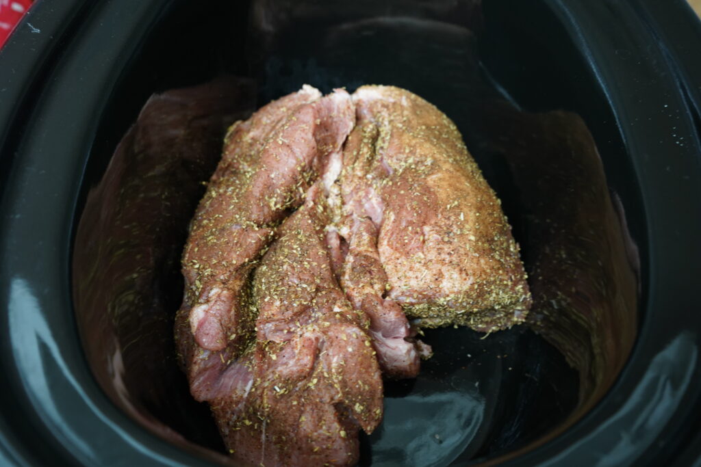 pork shoulder prepared in the slow cooker