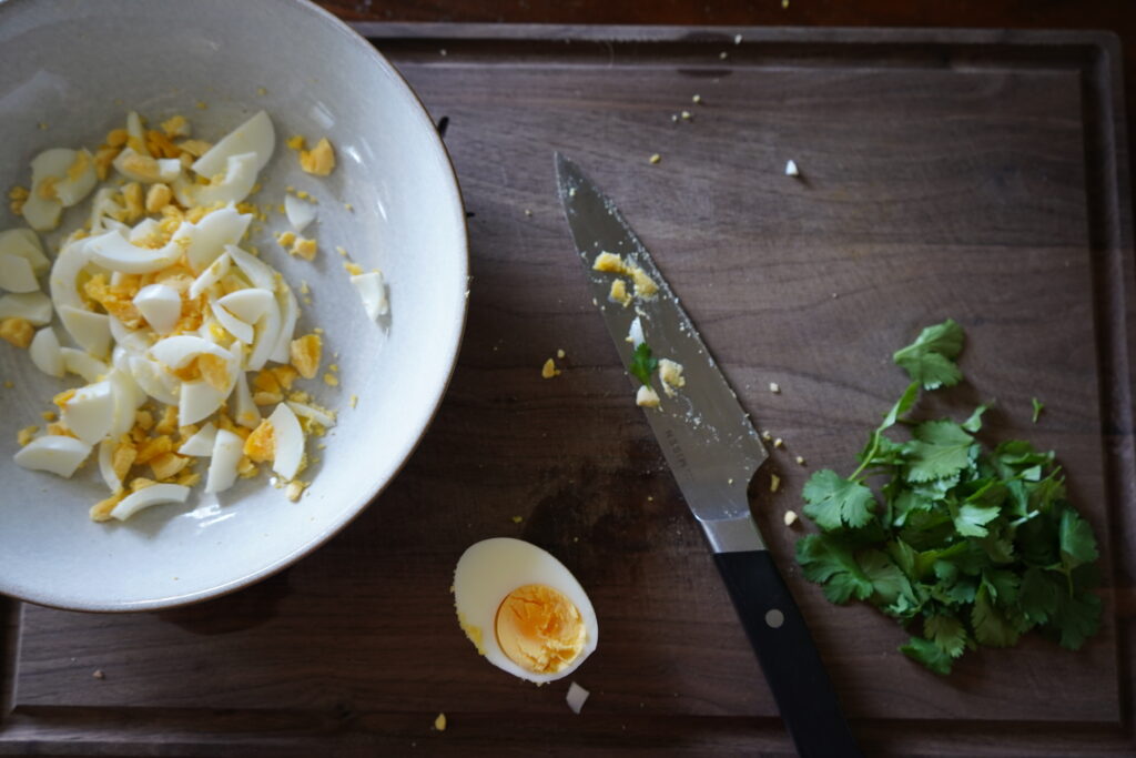 egg salad prep