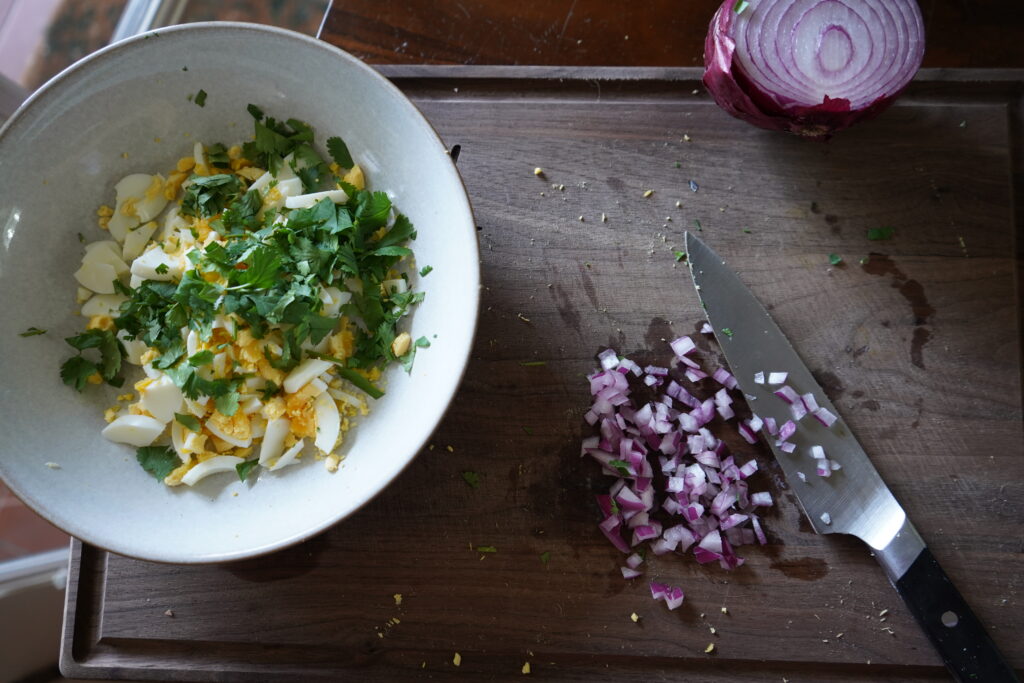 Red onion for the egg salad!