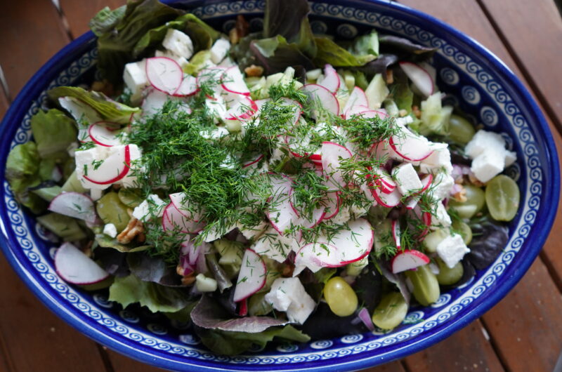 Walnut & Grape Salad Recipe - With Tahini Dressing