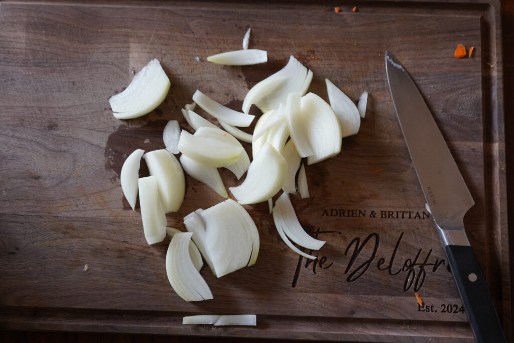 Chopped Onions for the baked chicken