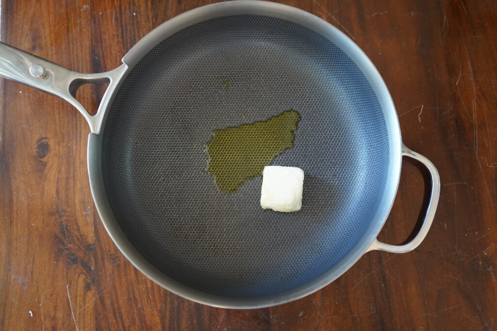 olive oil and butter in a pan