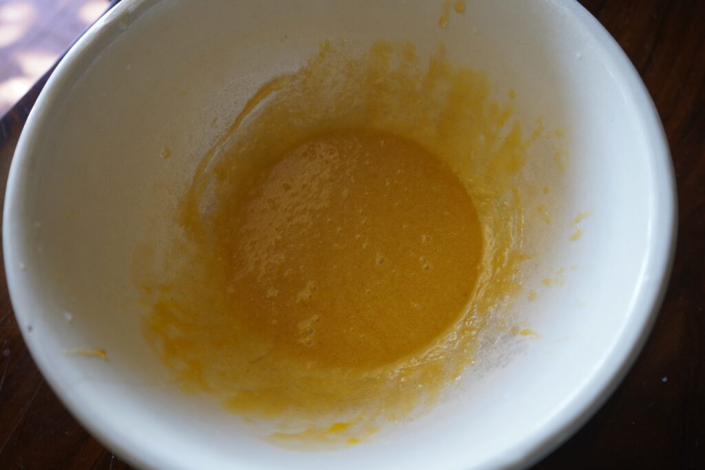 mixed butter and honey in a bowl