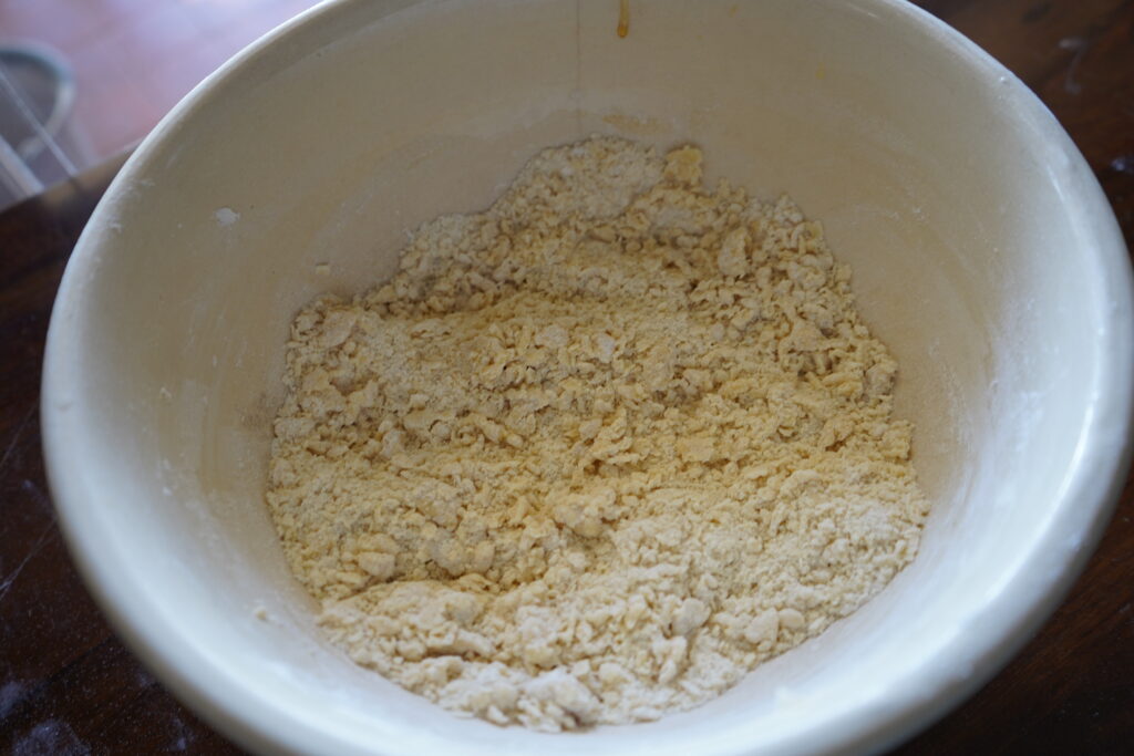 crusty flour in a bowl