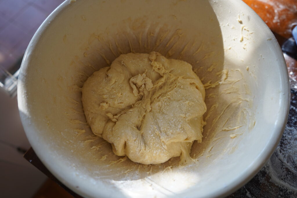 smashed up dough in abowl