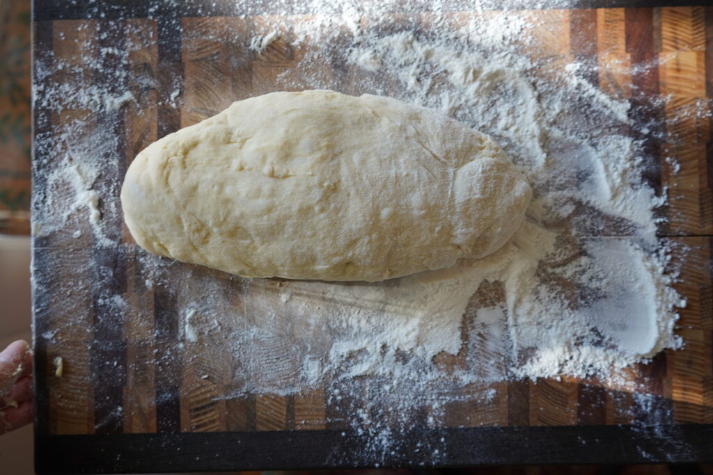 dough on a floured cutting board