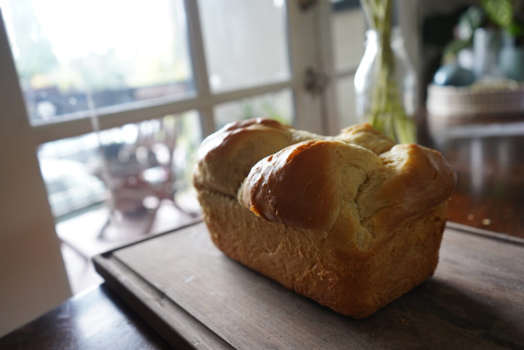 fluffy brioche on a cutting board