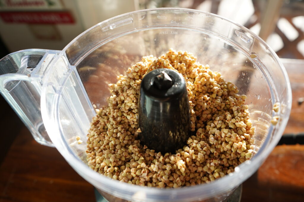 soaked buckwheat in a food processor 