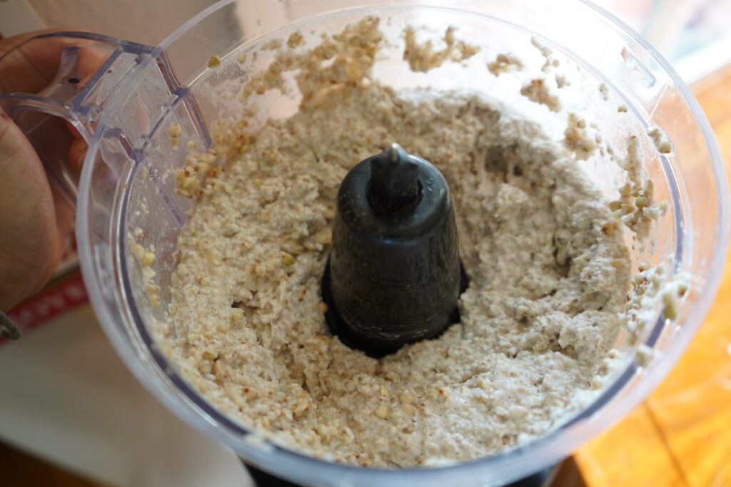 blended buckwheat that looks kinda chunky in a food processor