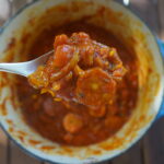 Rougail Saucisse in a pot