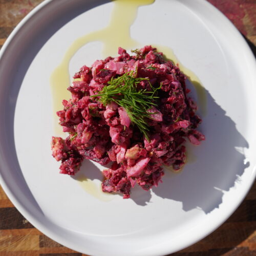 egg salad with beets