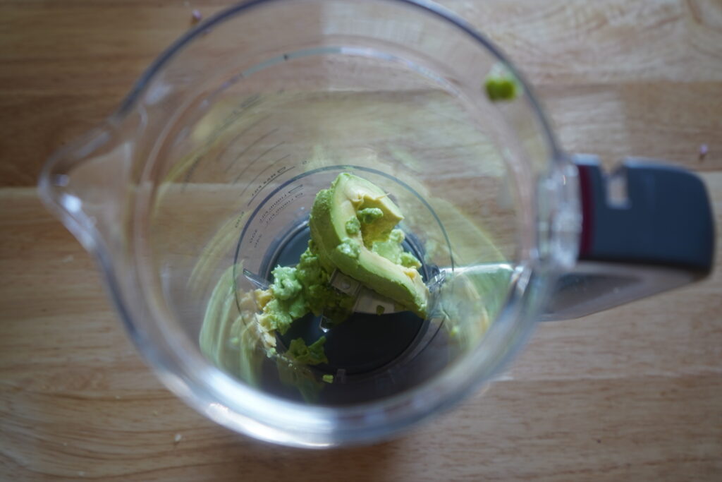 avocado in a blender