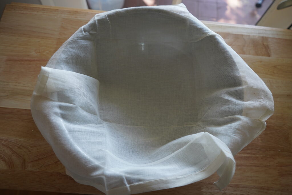 a milk cloth over a bowl