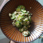 cucumber, feta salad in a bowl