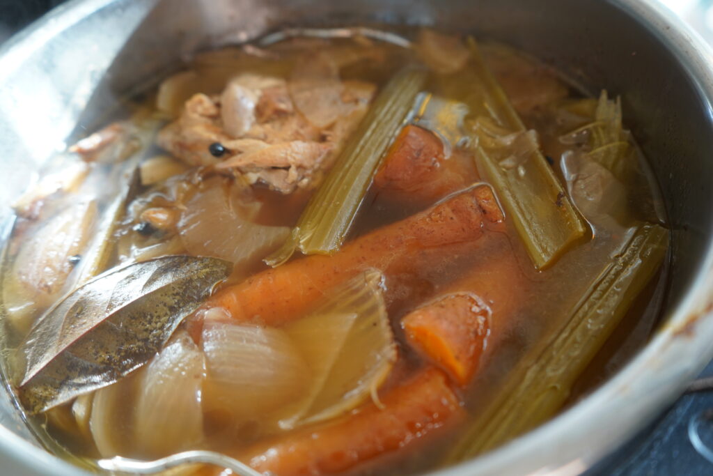 bone broth that is finished cooking in an instant pot