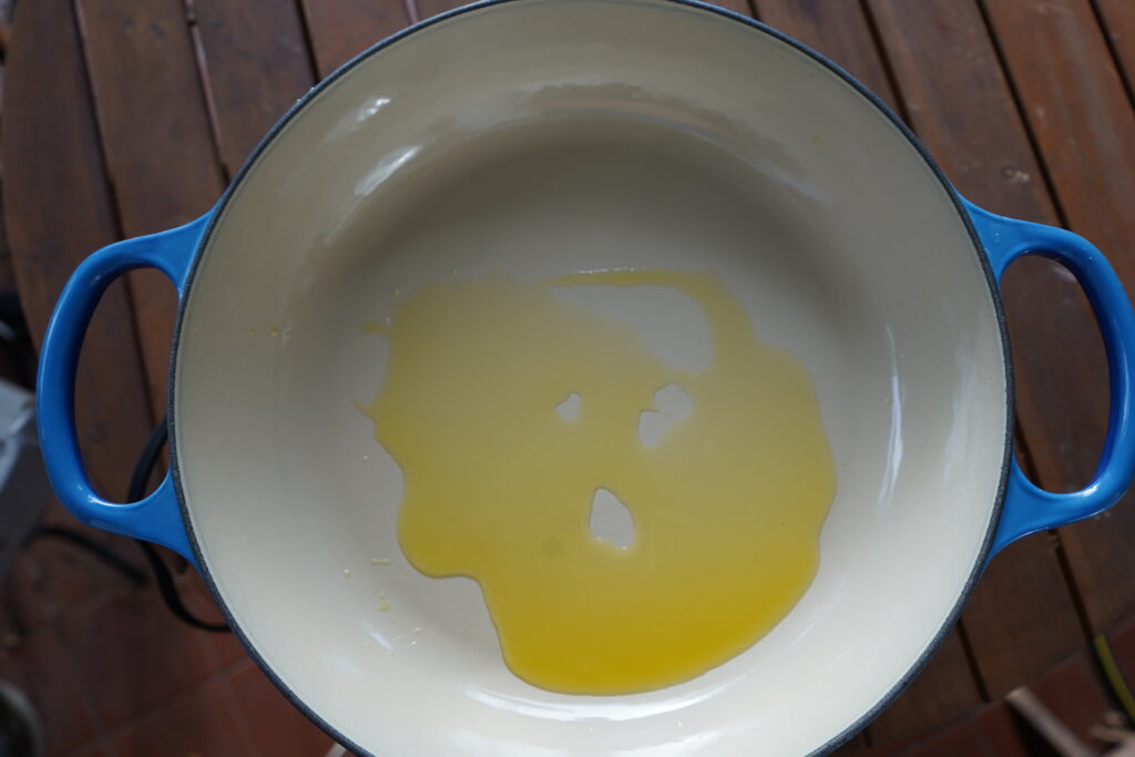 olive oil in a pan